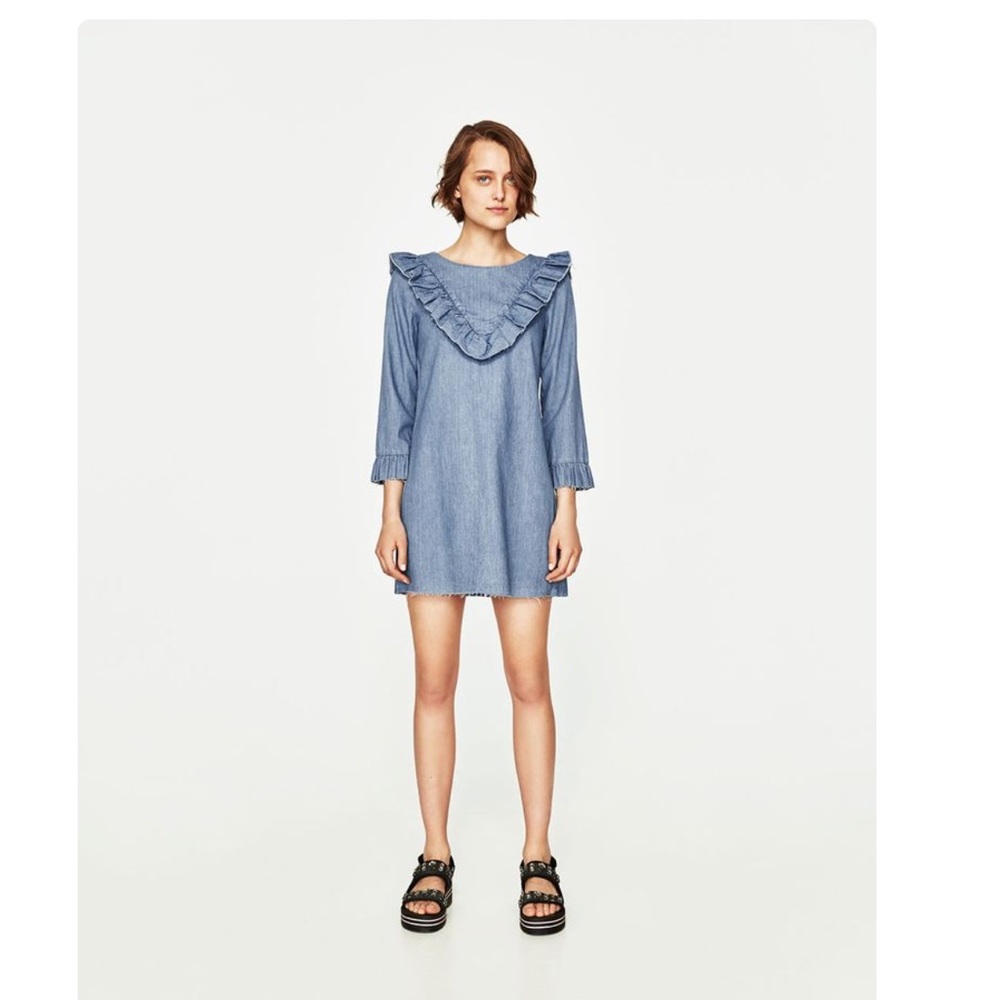 Zara trafaluc denim dress
